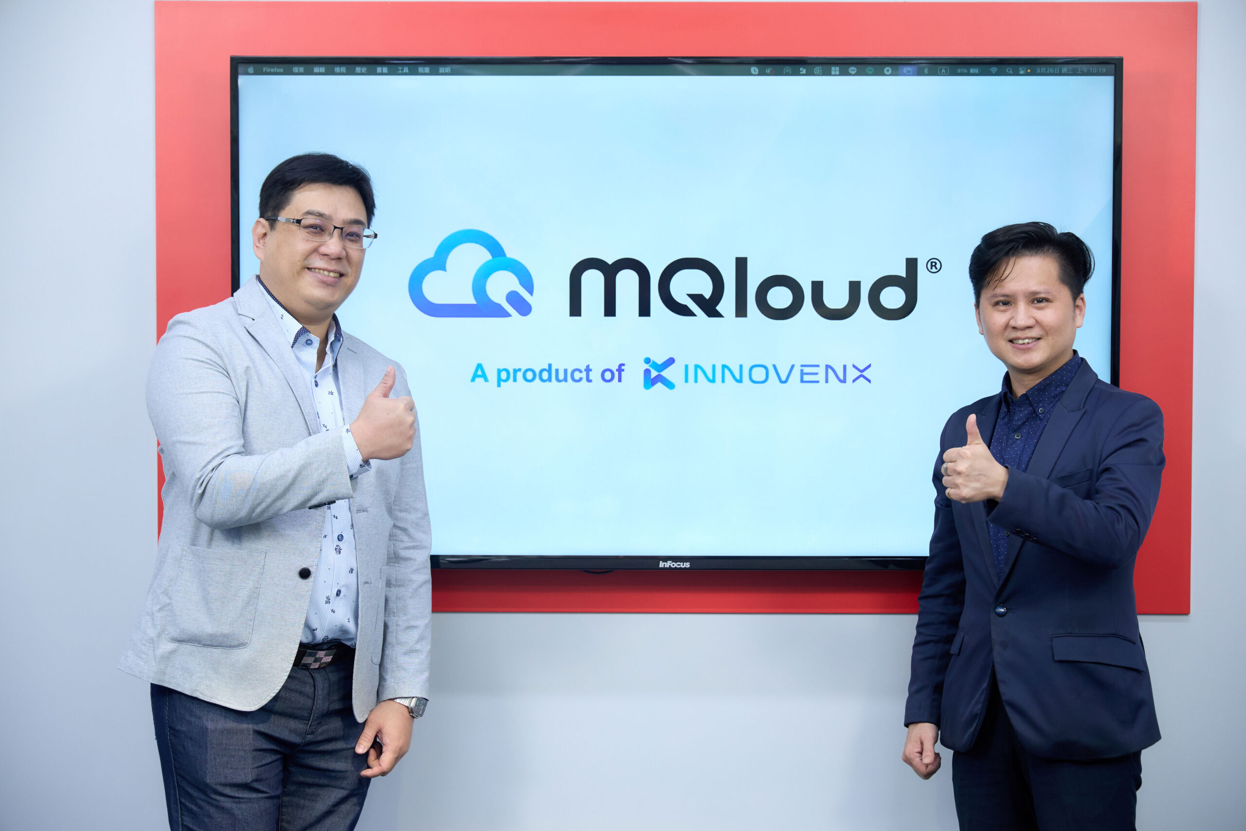 (左起) Innovenx MQloud技術長張家榮及棋苓總經理黃昭棋